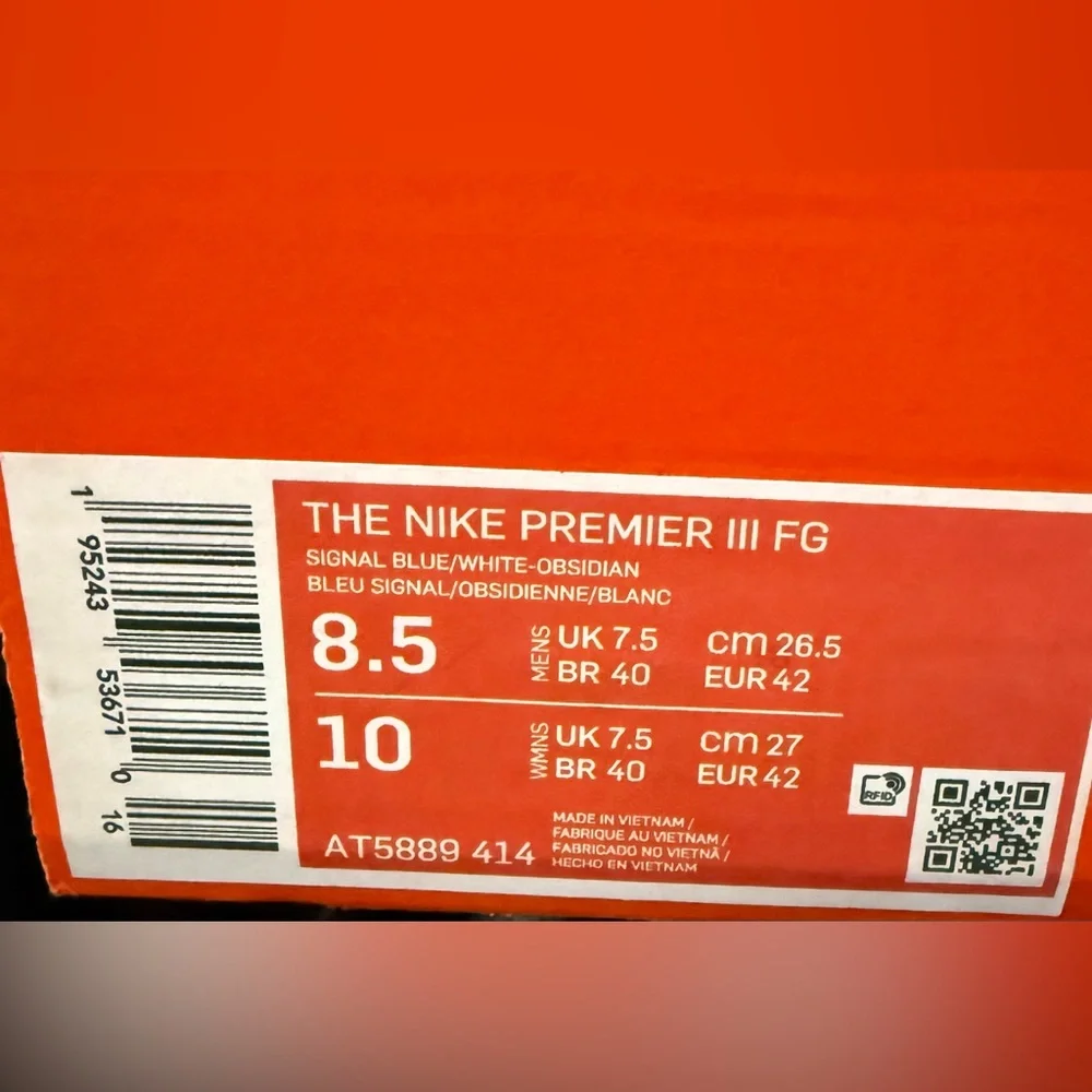 Nike Premier III FG Soccer‎ Cleats AT5889-414 Signal Blue White Mens Sizes
